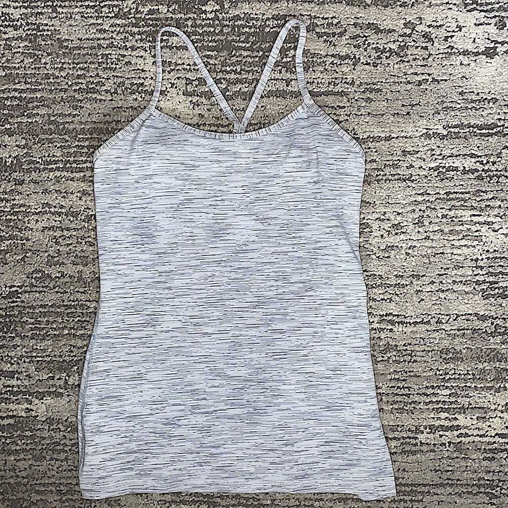 LULULEMON LIGHT GREY POWER Y TANK SIZE 6